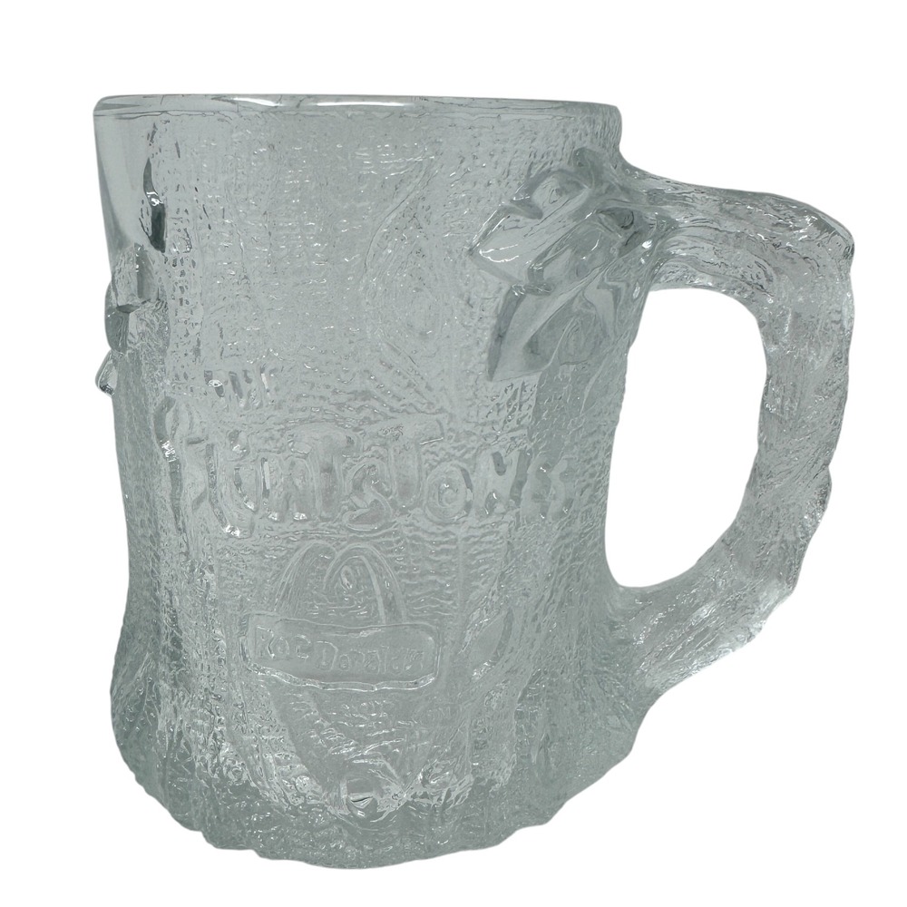Vintage 1993 McDonalds Flintstones TreeMendous Glass Mug RocDonalds Promo‎